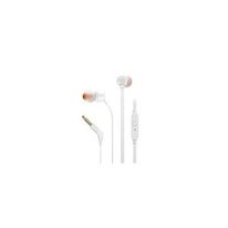 Audífono In Ear con cable flat, micrófono, conector 3.5mm y sonido bass T110 JBL Blanco