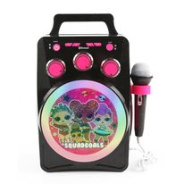 Karaoke bluetooh diseño LOL Surprise con luces led brillantes regulables, control de volumen y eco, portátil