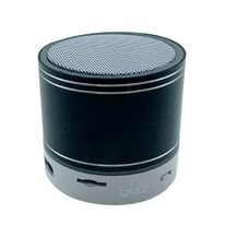 Parlante Bluetooth portátil para escritorio, con luces led, puerto USB, MicroSD, controles de música, micrófono incorporado, color negro