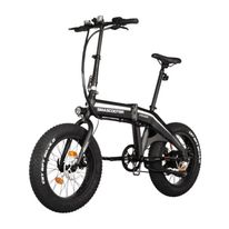 Bicicleta eléctrica Smascooter Negro, Autonomía 30km, Vel. Máx: 25 km/h, Tolerancia 100kg, Potencia 350W, Llantas 20", 7 velocidades Shimano, plegable