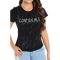 Camiseta Estampada Con Bordado Vijou