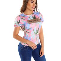 Camiseta Flores Y Estampado Escarchado Dyaboo