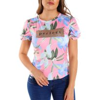 Camiseta Flores Y Estampado Escarchado Dyaboo