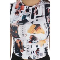 Camiseta Estampado De Revista