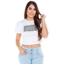 Camiseta Estampada Con Aplique