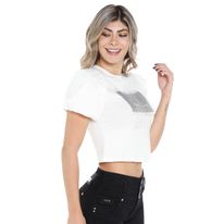 Camiseta Estampada Con Aplique