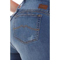 Jean Tiro Medio Alto Bota Ajustada