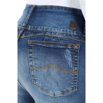 Jean Tiro Medio Alto Bota Ajustada