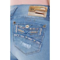 Jean Moda Tiro Medio Alto Bota Tubo