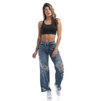 JEAN BAGGY BOTA ANCHA TIRO ALTO
