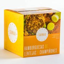 HAMBURGUESAS DE LENTEJAS Y CHAMPIÑONES 5 unds de 120g c/u