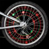 Mini luces led para ruedas de bicicleta 2 pack color verde, baterías reemplazables, resistente al clima, giro de encendido y apagado, fácil de colocar