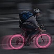 Mini luces led para ruedas de bicicleta 2 pack color rosado, baterías reemplazables, resistente al clima, giro de encendido/apagado, fácil de colocar