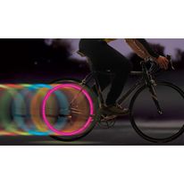 Luz led para ruedas Spokelit pack x 2, multicolor, 2 bateria de litio, duración 20 horas, 2 modos, adaptable, resistente al agua