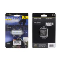Luz Radiant 50 para bicicleta color blanco, 2 modos de funcionamiento, se puede montar de manera vertical u horizontal, 50 lúmenes, 180° visibilidad