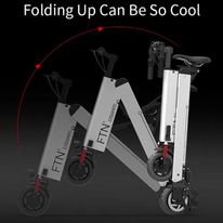 Scooter eléctrico plegable FTN A2 PRO color gris, vel. máx. 30 km/h, autonomía 30-40 km, llantas 8", tolerancia 100 kg, 350W, tiempo carga 4-6 horas