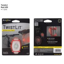 Luz de bicicleta led Twistlit color rojo, lazo de goma flexible, 2 modos, baterías reemplazables, resistente al clima