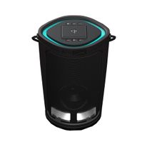 Parlante bluetooth Mini Soundbucket, resistente al agua IP67, luces Led, con cargador inalámbrico y usb, color negro