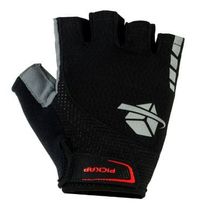 Guante dedos cortos Expedition negro talla M, malla transpirable, relleno gel, cierre de velcro, con reflectivos, piezas de silicona para mejor agarre