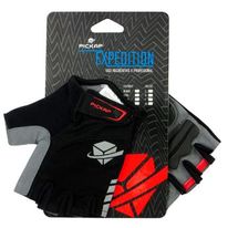 Guante dedos cortos Expedition negro talla M, malla transpirable, relleno gel, cierre de velcro, con reflectivos, piezas de silicona para mejor agarre