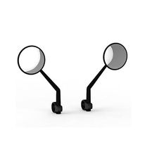 Set de 2 espejos retrovisores, ideales para scooters y bicicletas, base color negro, diámetro 7.5cm, a prueba de agua, base y espejo con giro de 360°