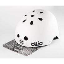 Casco Ollie estilo urbano talla L color blanco mate, regulable, correa ajustable, 11 vías de ventilación, EPS, tamaño de cabeza 58-62 cm