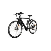 Bicicleta eléctrica Roadmaster color negro, autonomía 25-30 km, vel. máx. 25 km/h, llantas de 28", motor de 250W, tolerancia 110kg, cuadro de aluminio