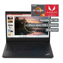 Laptop Lenovo ThinkPad E495 14", Procesador AMD Ryzen 5-3500U, 1TB HDD + 256GB SSD, 8GB RAM, Sistema Operativo Windows 10 Pro