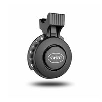 Bocina electrónica para bicicleta y scooter color negro, 100 decibeles, 4 sonidos con volumen regulable, recargable vía micro USB, ABS+PC, ajustable
