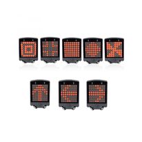 Luz led posterior direccional para bicicleta, negro, con control remoto, recargable via USB, impermeable, 64leds, 3 modos de luz, 10 señales distintas