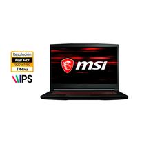 Laptop MSI GF63 THIN 9SCSR,procesador CI5 9G, pantalla 15.6" FHD IPS, 8GB, 512GB SSD,144HZ, tarjeta  GTX1650 TI, FREE SO