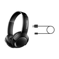 Audífono Bluetooth On Ear BASS+ con micrófono incorporado, diseño plegable, gran aislamiento de ruido externo, controles integrados, Negro