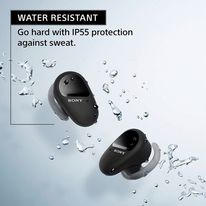 Audífonos Bluetooth True Wireless WF-SP800N con Noise Cancelling, IP55 Resistente al agua, micrófono incorporado, Extra Bass, con ajuste seguro, Negro