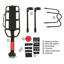 Rack portabulto negro posterior para bicicleta, de aluminio, soporta hasta 50kg, se puede usar con alforjas, mochilas y más, soporte de 3 puntos