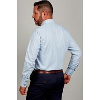 Camisa Manga Larga Clasica Con Estampación De Punto Y Bolsil
