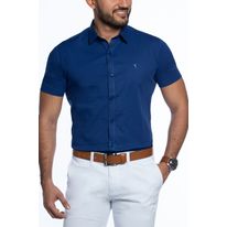 Camisa Kalendar Slim Fit Manga Corta Solo Fondo
