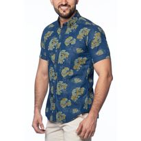 Camisa Flores Manga Corta Kalendar