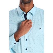 Camisa Slim Fit Manga Larga Estampada Kalendar