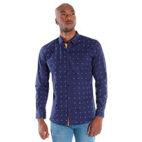 Camisa Slim Fit Manga Larga Estampada Kalendar
