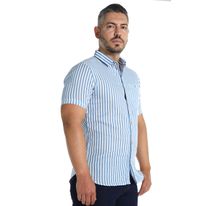 Camisa Manga Corta En Rayas